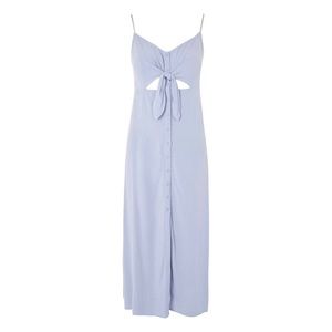Topshop baby blue tie front slit dress, size 6